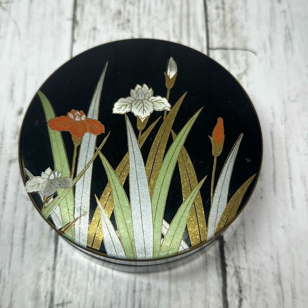 Vintage Otagiri Japan Black Lacquer Coaster Set of 3‎ with Box